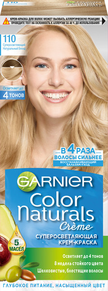 Изображение товара Крем-краска для волос Garnier Color Naturals Creme 110 (суперосветляющий натуральный блондин)