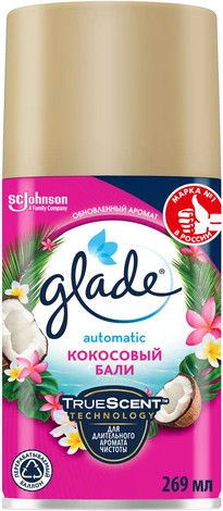 Изображение товара Сменный блок для освежителя воздуха Glade Automatic Кокoсовый бали (269мл)