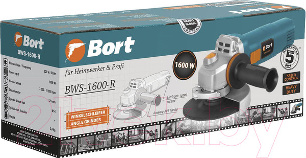 Изображение товара Угловая шлифовальная машина Bort BWS-1600-R (93411157)