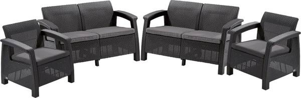 Изображение товара Комплект садовой мебели Keter Corfu Rest Set / 241725 (графит)
