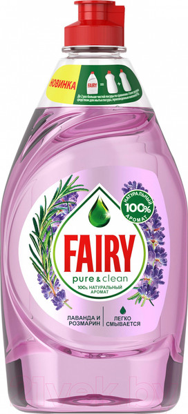 Изображение товара Средство для мытья посуды Fairy Pure & Clean Лаванда и Розмарин (450мл)