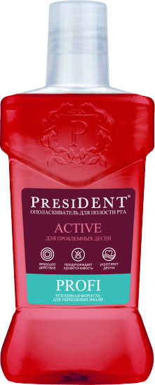 Изображение товара Ополаскиватель для полости рта PresiDent Active / 34307 (250мл)