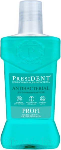 Изображение товара Ополаскиватель для полости рта PresiDent Antibacterial / 34309  (250мл)