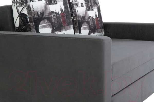 Изображение товара Диван KRONES Афродита выкатной 195x100 (велюр серый/рисунок)