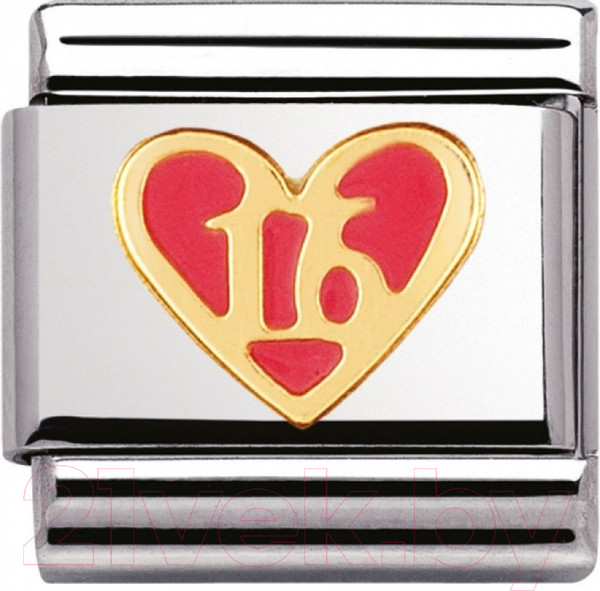 Изображение товара Звено для браслета NominatioN Розовое сердце и 16 030207/44