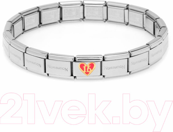Изображение товара Звено для браслета NominatioN Розовое сердце и 16 030207/44