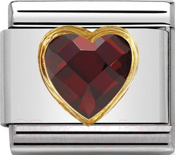 Изображение товара Звено для браслета NominatioN Сердце 030610/005 (красный цирконий)