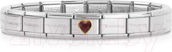 Изображение товара Звено для браслета NominatioN Сердце 030610/005 (красный цирконий)