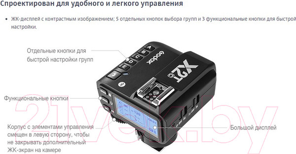 Изображение товара Синхронизатор для вспышки Godox X2T-P TTL для Pentax / 27382