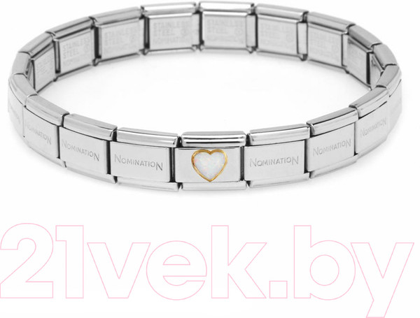 Изображение товара Звено для браслета NominatioN Сердце 030501/07 (белый опал)