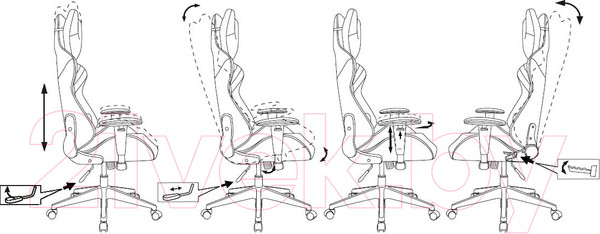 Изображение товара Кресло геймерское Бюрократ Zombie Viking-4 Aero Black Edition (искусственная кожа/ткань черный)