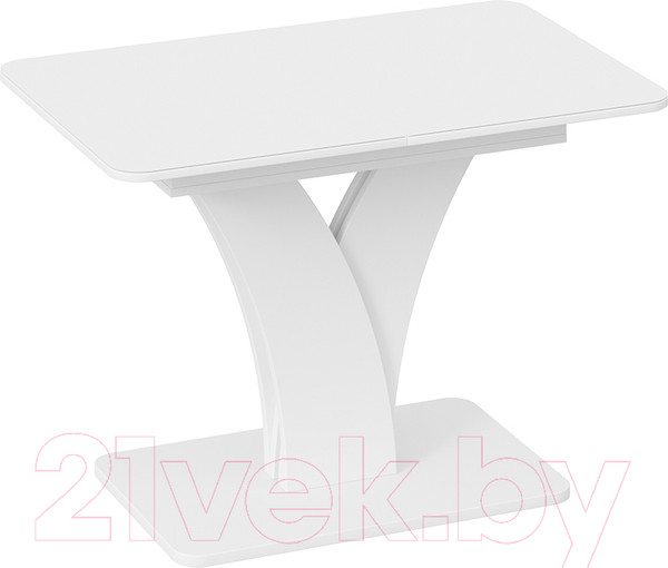 Изображение товара Обеденный стол ТриЯ Люксембург Тип 2 (белый/стекло белое матовое)