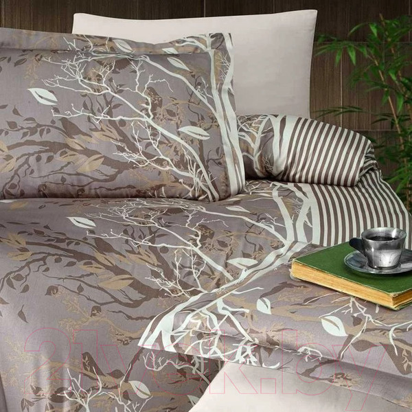 Изображение товара Комплект постельного белья DO&CO Delux Living / 11476 (коричневый)