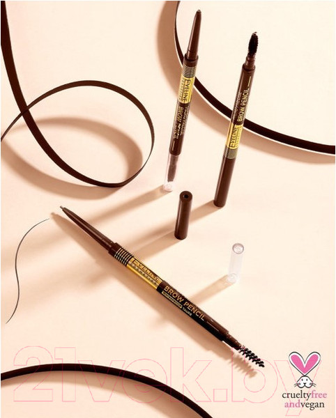 Изображение товара Карандаш для бровей Eveline Cosmetics Micro Precise Brow Pencil Водостойкий №02 Soft Brown 