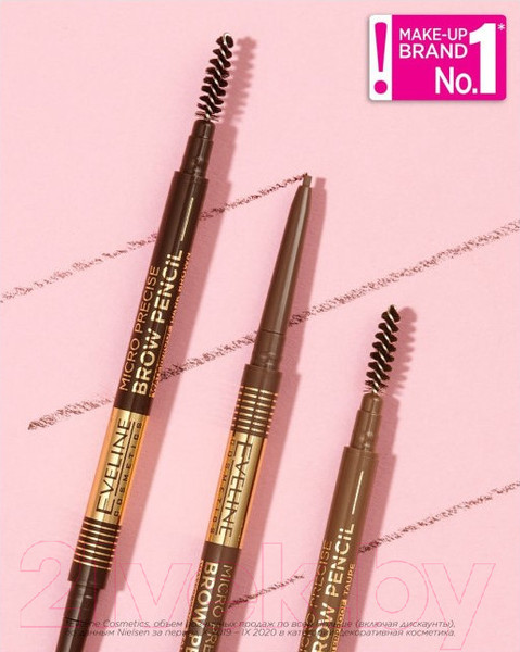 Изображение товара Карандаш для бровей Eveline Cosmetics Micro Precise Brow Pencil Водостойкий №02 Soft Brown 