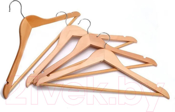 Изображение товара Набор деревянных вешалок-плечиков Рыжий кот 007769 (5шт)