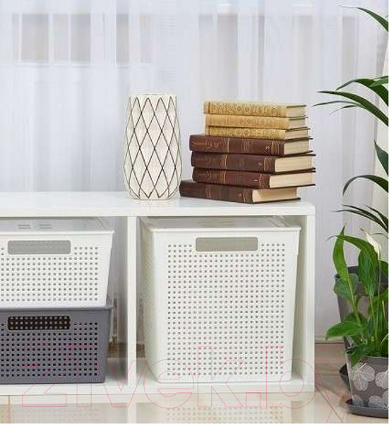 Изображение товара Корзина Violet Лофт с крышкой / 6911106 (11л, белый)