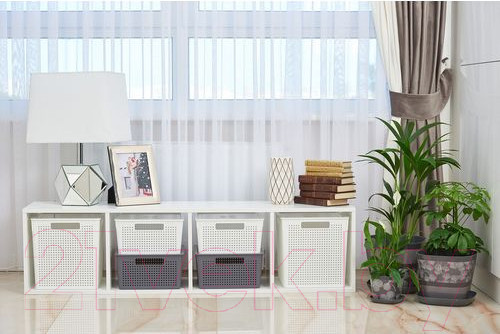 Изображение товара Корзина Violet Лофт с крышкой / 6911106 (11л, белый)