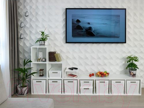 Изображение товара Корзина Violet Лофт с крышкой / 6911106 (11л, белый)