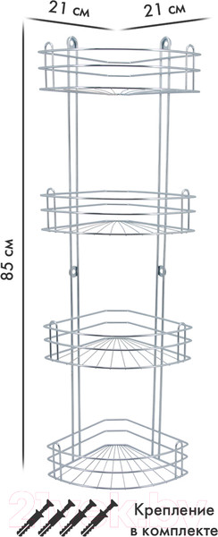 Изображение товара Полка для ванной Rosenberg RUS-385026-4 Zn