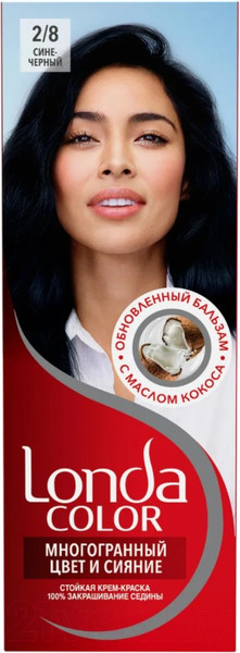 Изображение товара Крем-краска для волос Londa Color Стойкая 2/8 (сине-черный)