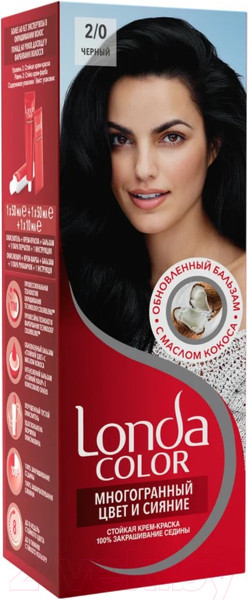 Изображение товара Крем-краска для волос Londa Color Стойкая 2/0 (черный)
