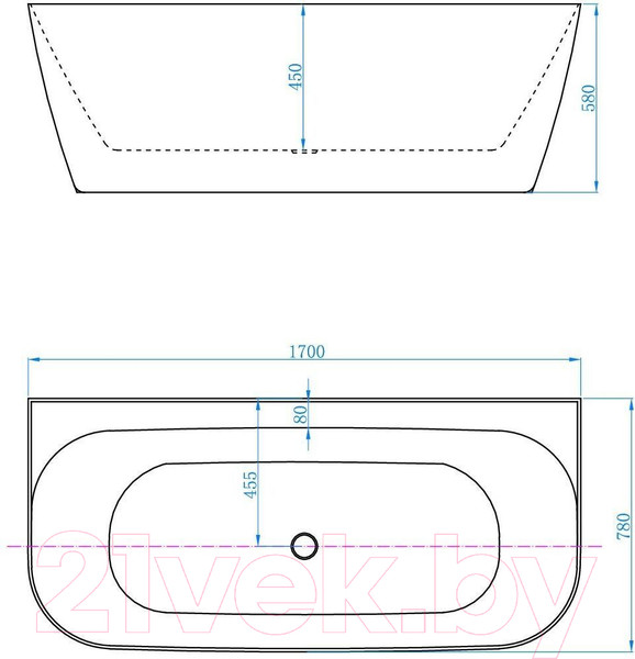 Изображение товара Ванна акриловая Allen Brau Priority 3 2.31003.21 / 259597 (170х80)