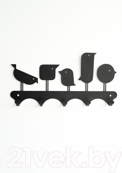 Изображение товара Ключница настенная KN Птички (черный)