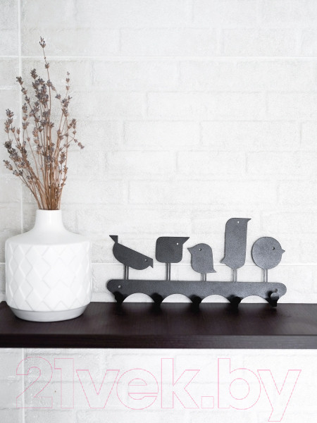 Изображение товара Ключница настенная KN Птички (черный)