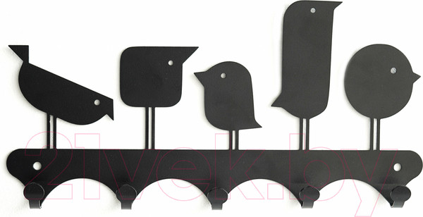 Изображение товара Ключница настенная KN Птички (черный)