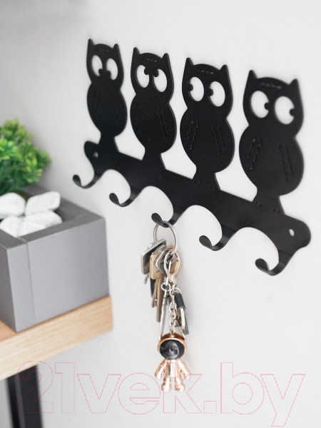 Изображение товара Ключница настенная KN Совы (черный)