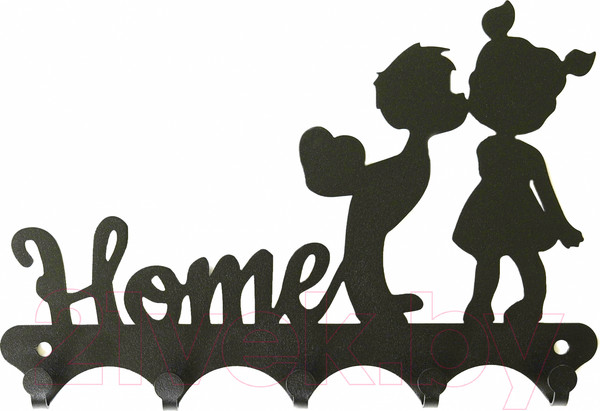 Изображение товара Ключница настенная KN Поцелуй (черный)