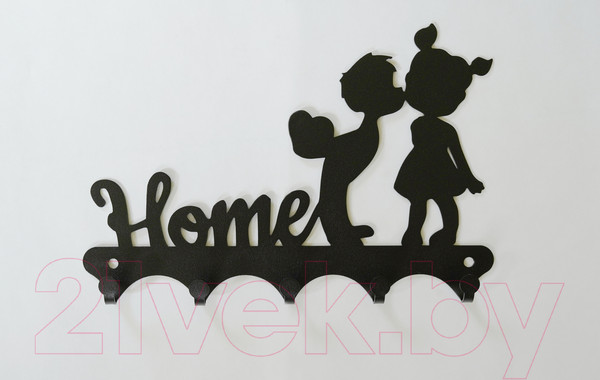 Изображение товара Ключница настенная KN Поцелуй (черный)