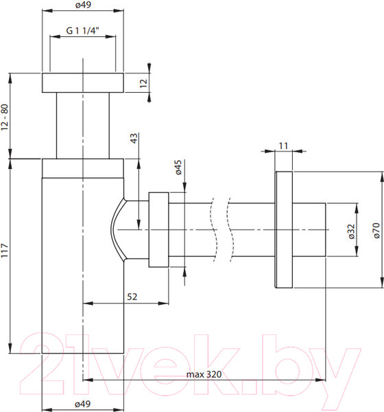 Изображение товара Сифон Deante NHC В31K