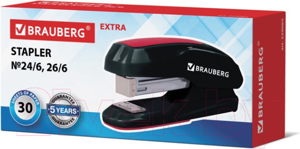 Изображение товара Степлер Brauberg Extra / 229085 (черно-красный)
