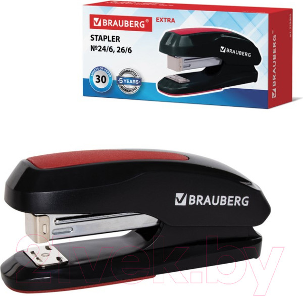 Изображение товара Степлер Brauberg Extra / 229085 (черно-красный)