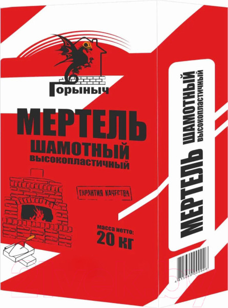 Изображение товара Кладочная смесь Горыныч Мертель шамотный высокопластичный МШ-28 (20кг)