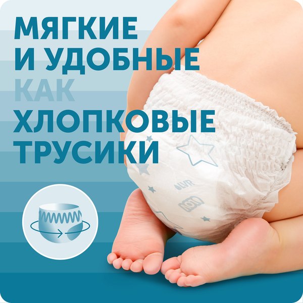 Изображение товара Подгузники-трусики детские Lovular Hot Wind ХХL 15-25кг / 429654 (19шт)