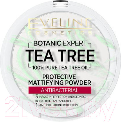 Изображение товара Фиксирующая пудра для лица Eveline Cosmetics Botanic Expert Матирующая антибактериальная №001 Transparent (9г)