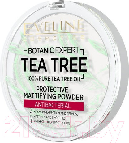 Изображение товара Фиксирующая пудра для лица Eveline Cosmetics Botanic Expert Матирующая антибактериальная №001 Transparent (9г)