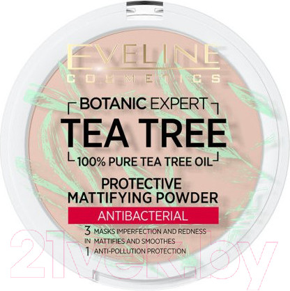 Изображение товара Пудра компактная Eveline Cosmetics Botanic Expert Матирующая антибактериальная №002 Ivory (9г)