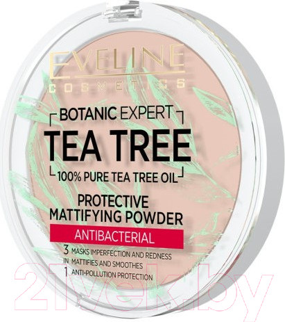 Изображение товара Пудра компактная Eveline Cosmetics Botanic Expert Матирующая антибактериальная №002 Ivory (9г)