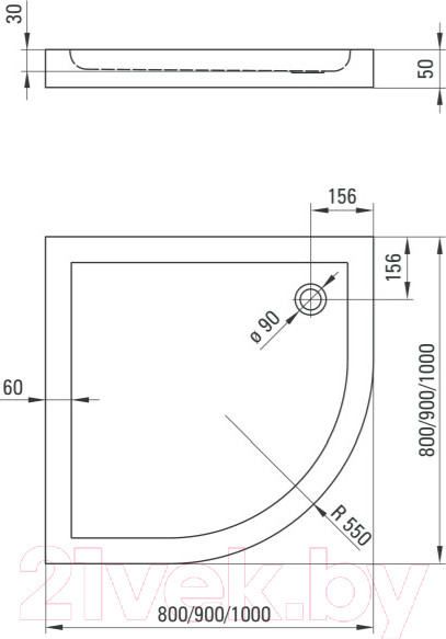Изображение товара Душевой поддон Deante Minimal KTN 051B