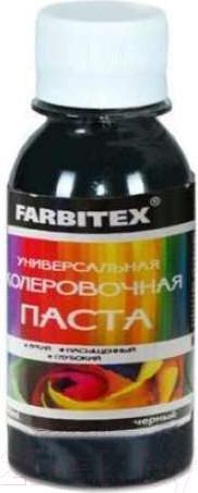 Изображение товара Колеровочная паста Farbitex Универсальная (100мл, черный)