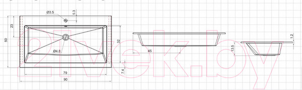 Изображение товара Умывальник Aquanet Электра 90 / 270157
