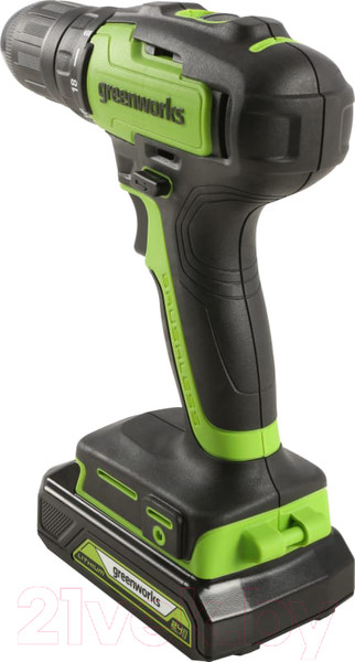 Изображение товара Аккумуляторная дрель-шуруповерт Greenworks GD24DD35 24V / 3704007UA (c АКБ 2Ач и ЗУ в кейсе)