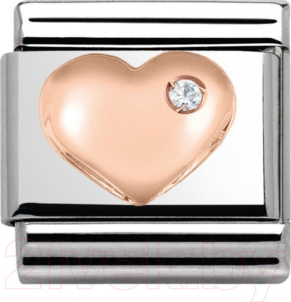 Изображение товара Звено для браслета NominatioN Объемное сердце с кристалом 430305/01