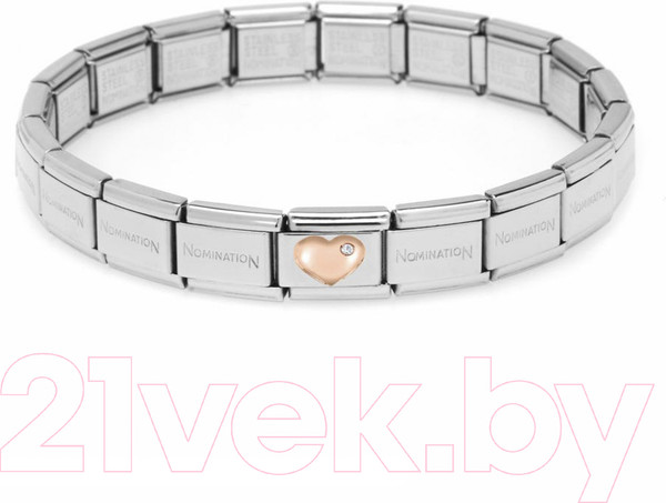 Изображение товара Звено для браслета NominatioN Объемное сердце с кристалом 430305/01