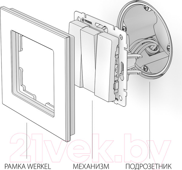 Изображение товара Выключатель Werkel W1130006 / a051503 (серебристый)