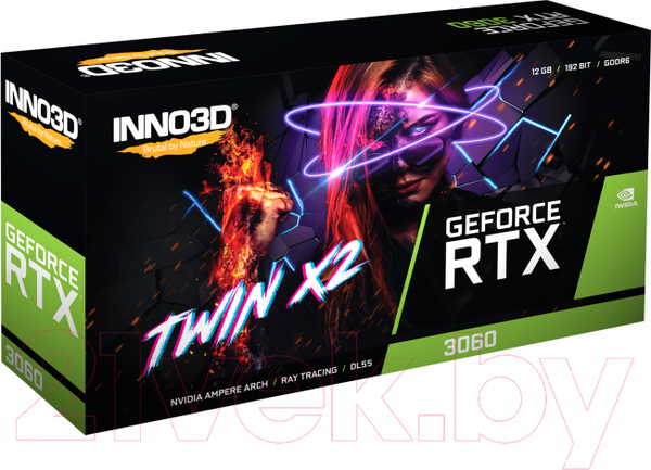 Изображение товара Видеокарта Inno3D GeForce RTX 3060 Twin X2 (N30602-12D6-119032AH)